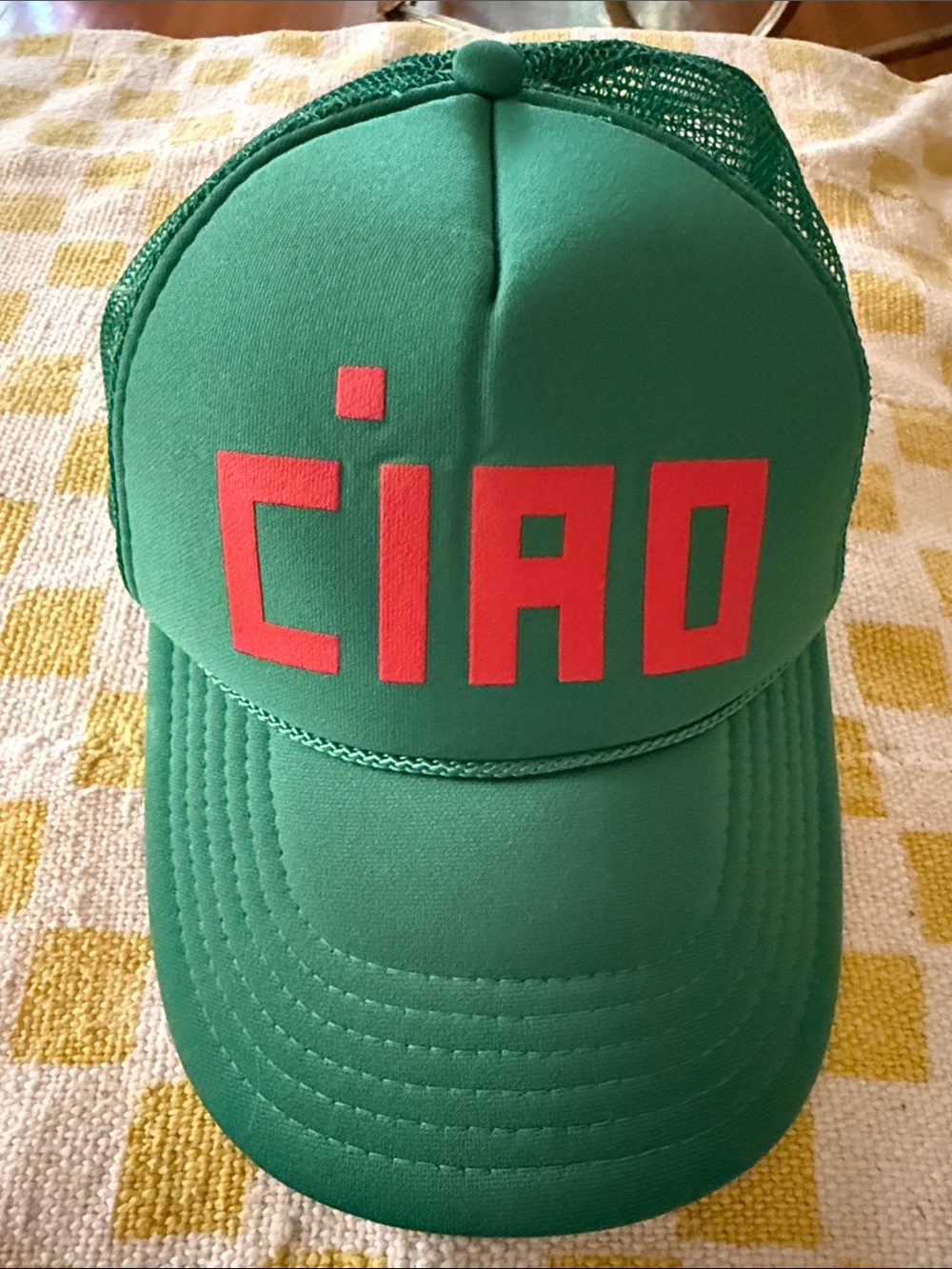 Clare V. Green Mesh Party Hat / Cap